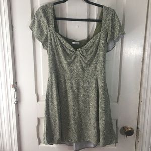 Abercrombie & Fitch Green Polka Dot Tea Casual Dress Large